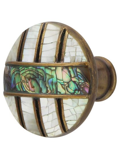 Fair Isle Round Cabinet Knob - 1 3/8 inch Diameter in Aged Dover.